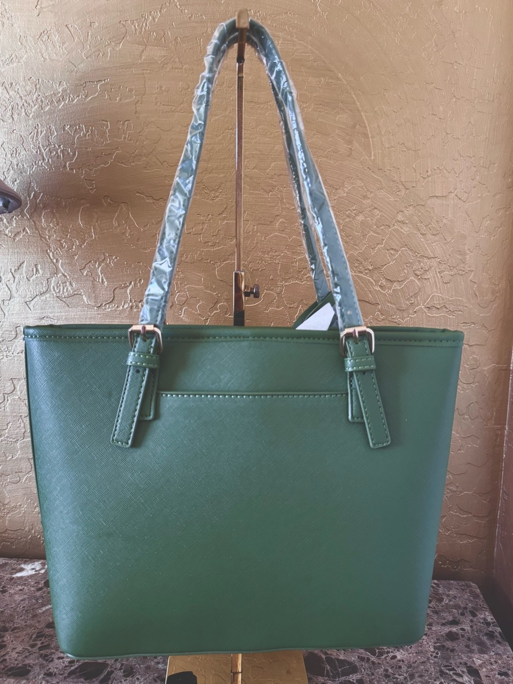 Valentino Orlandi Forest Green Vegan Leather Tote with Charm NWT - Picture 5 of 7